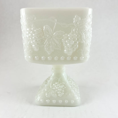 Large Square Milk Glass Goblet