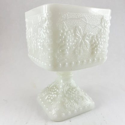 Large Square Milk Glass Goblet