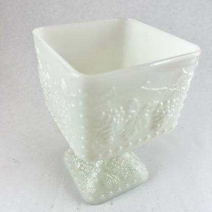 Large Square Milk Glass Goblet