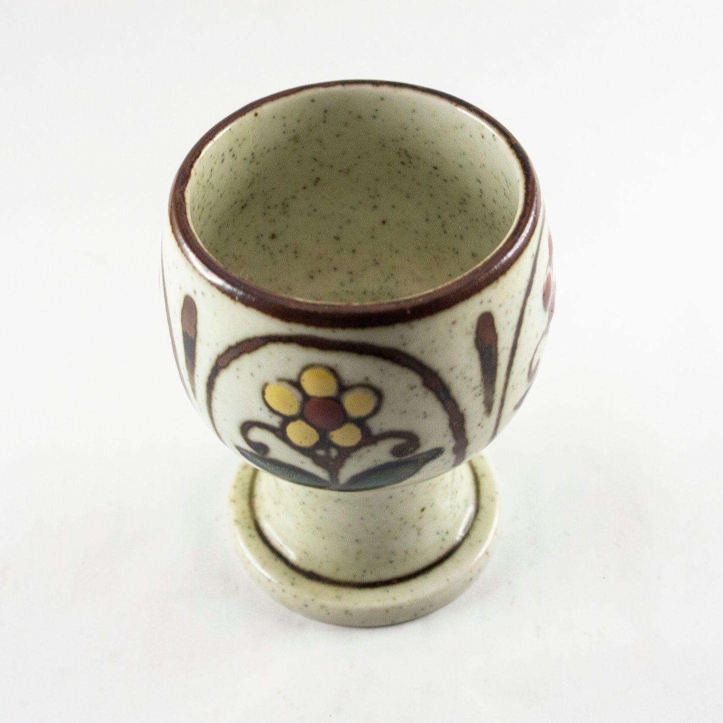 Stoneware Floral Goblet