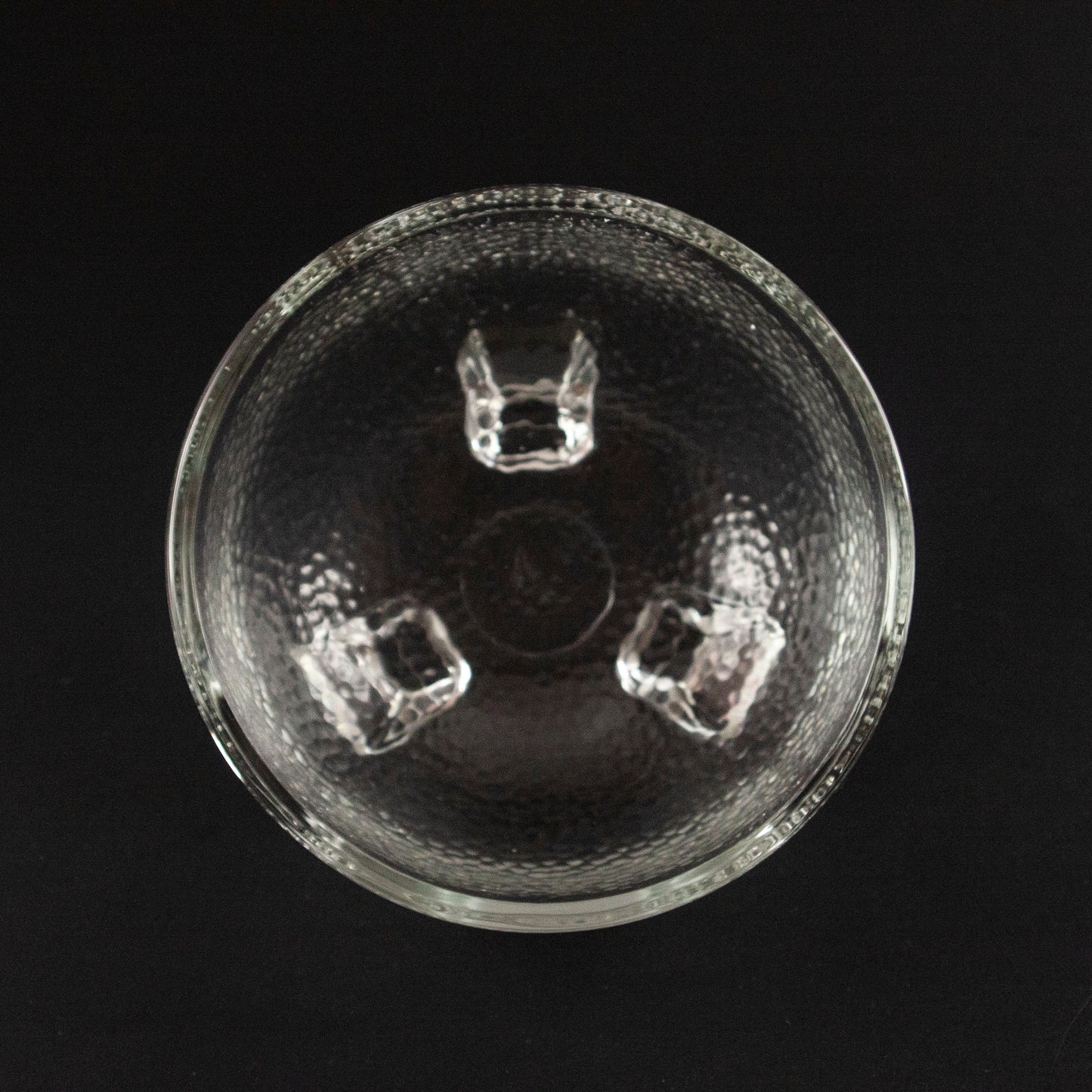 Dimpled Glass Footed Bowl