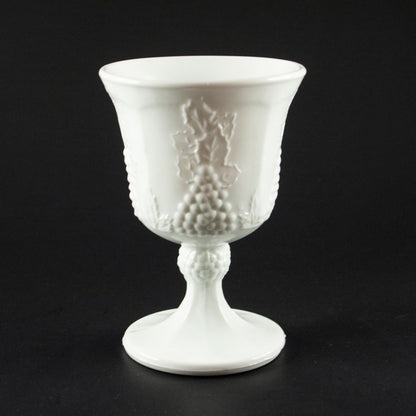 White Glass Harvest Grape Goblet