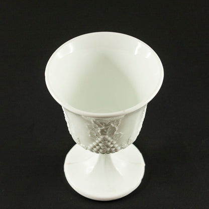 White Glass Harvest Grape Goblet