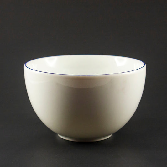 White Bowl with Blue Rim