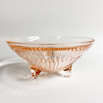 Pink Depression Glass Footed Bowl